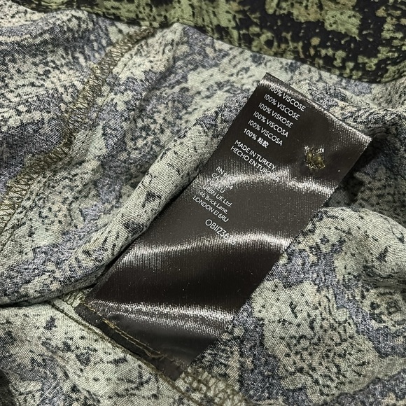 By Anthropologie Rachel Sleeveless Snake Print V-Neck Green Pocket Tunic Dress - Picture 5 of 5